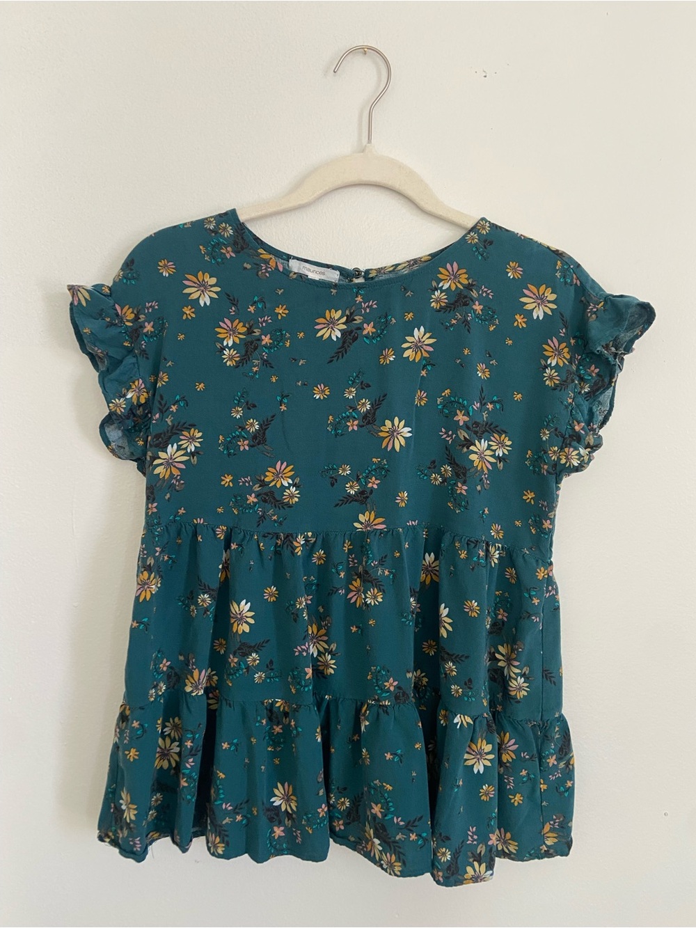 Maurice’s Teal Floral Tiered Dress